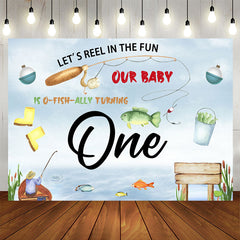 Lofaris Lets Reel In Fun Fishing Theme 1st Birthday Backdrop