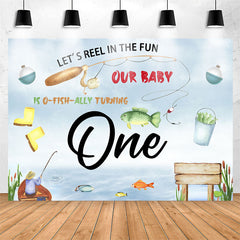 Lofaris Lets Reel In Fun Fishing Theme 1st Birthday Backdrop