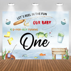 Lofaris Lets Reel In Fun Fishing Theme 1st Birthday Backdrop