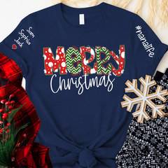 Lofaris Life Grandmalife Customized Name Christmas T-Shirt