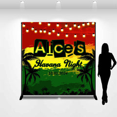 Lofaris Light Black Coconut Tree Custom Birthday Backdrop