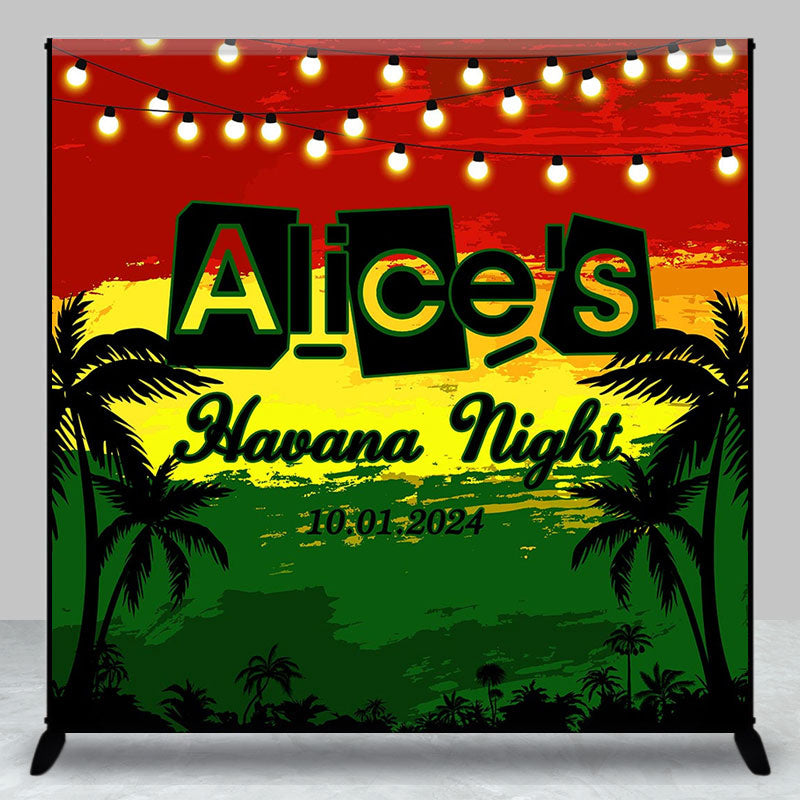 Lofaris Light Black Coconut Tree Custom Birthday Backdrop