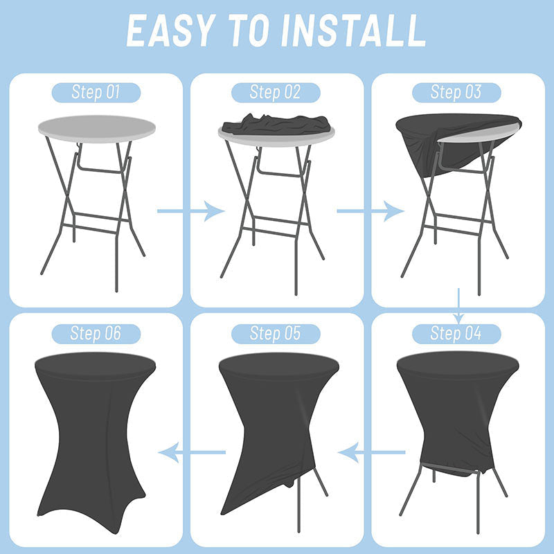 Lofaris Light Blue Spandex Stretch Cocktail Tablecloths