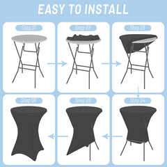 Lofaris Light Blue Spandex Stretch Cocktail Tablecloths