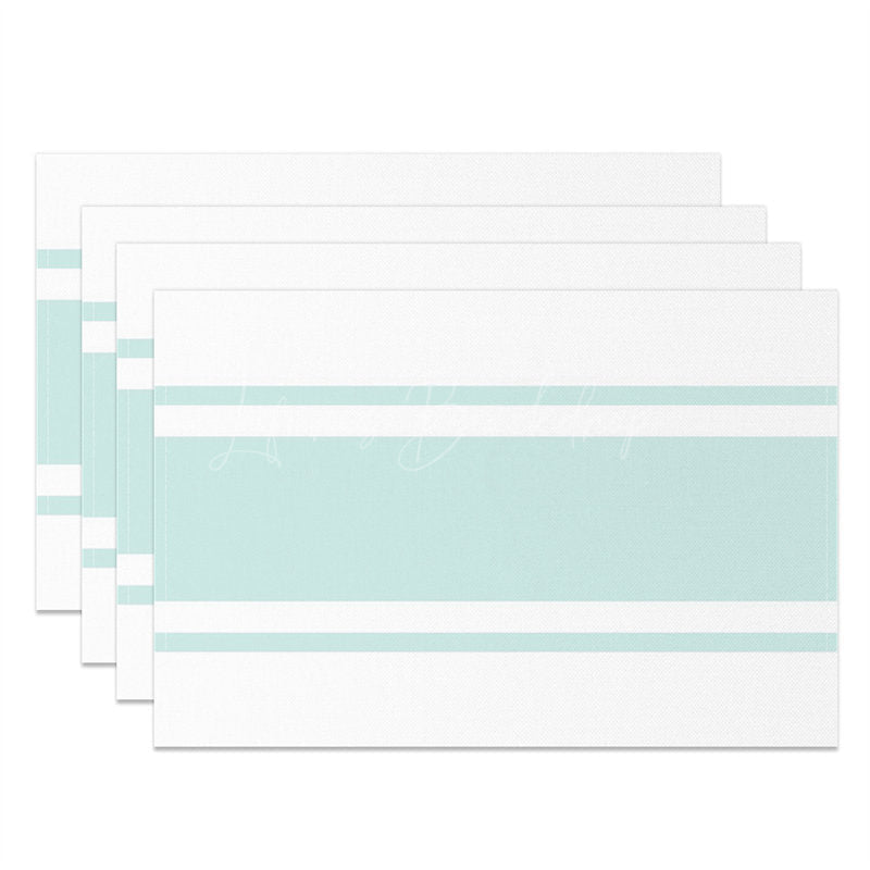 Lofaris Light Blue White Modern Set Of 4 Placemats For Table