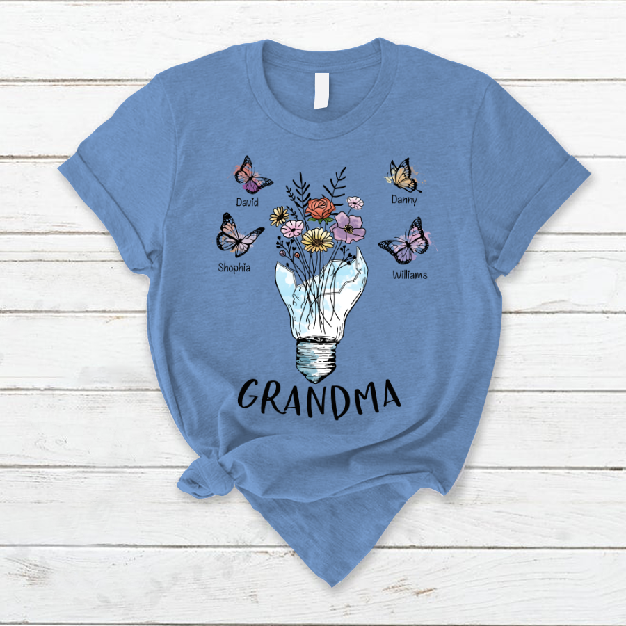 Lofaris Light Bulb Flower Butterfly Custom Mothers Day T-Shirt