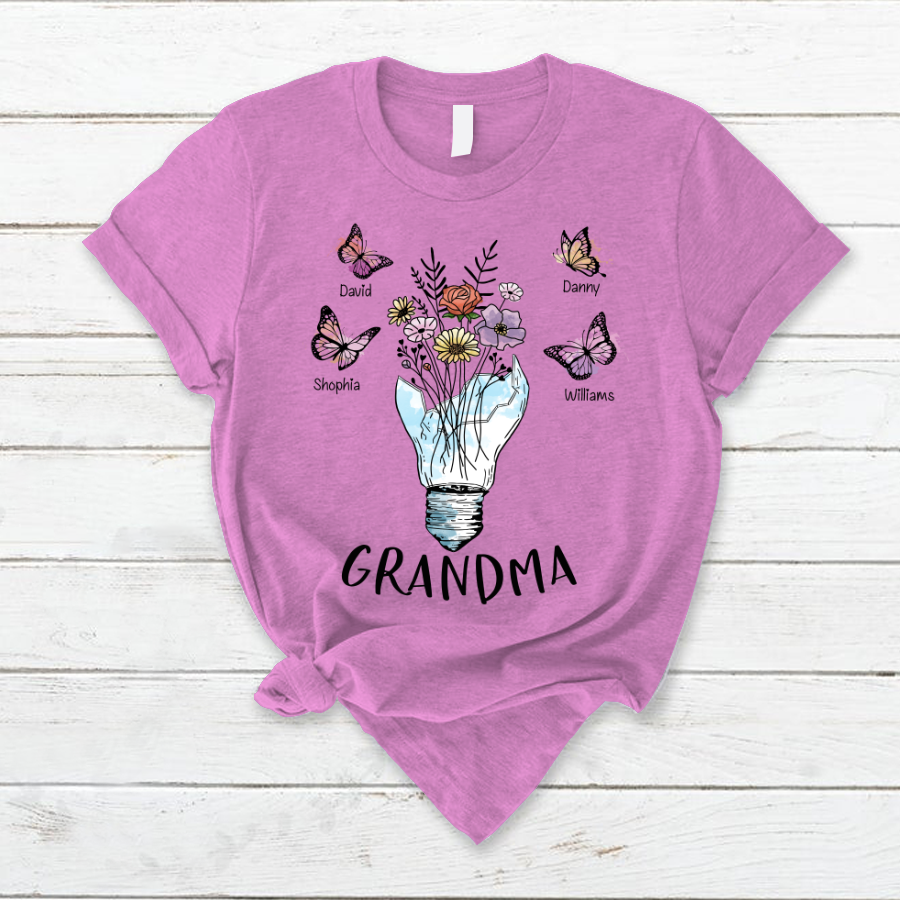 Lofaris Light Bulb Flower Butterfly Custom Mothers Day T-Shirt