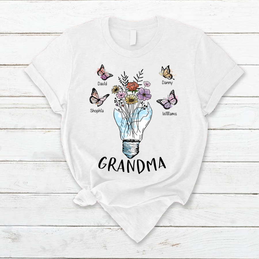 Lofaris Light Bulb Flower Butterfly Custom Mothers Day T-Shirt