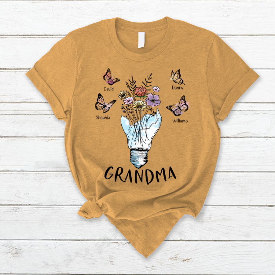 Lofaris Light Bulb Flower Butterfly Custom Mothers Day T-Shirt