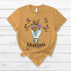 Lofaris Light Bulb Flower Butterfly Custom Mothers Day T-Shirt
