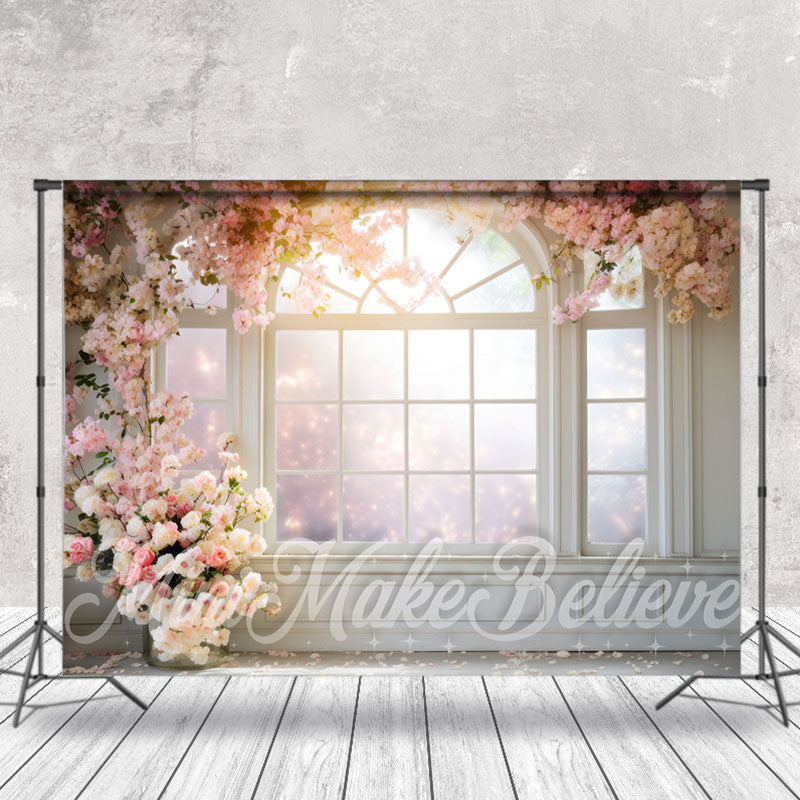 Lofaris Light Color Floral Sunny Door And Window Backdrop