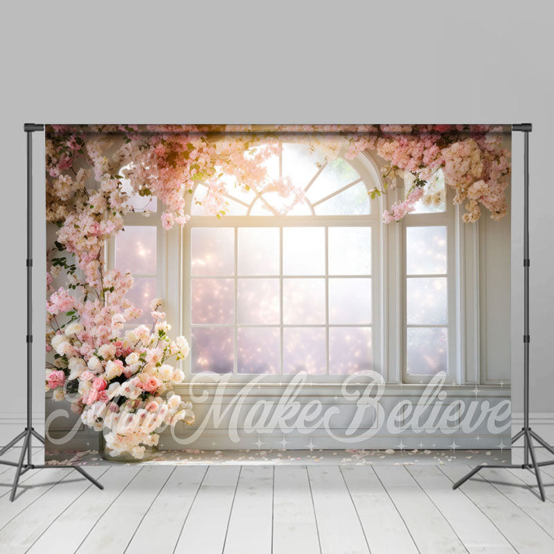 Lofaris Light Color Floral Sunny Door And Window Backdrop
