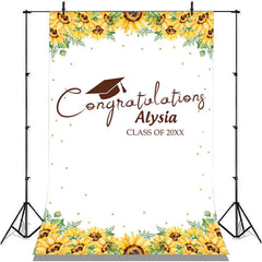 Lofaris Light Golden Sunflowers Theme Class Of 2022 Backdrop