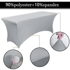 Lofaris Light Grey Fitted Spandex Rectangle Banquet Table Cover