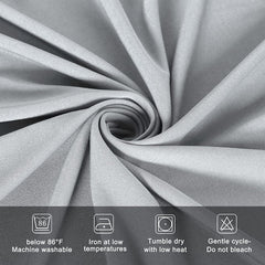 Lofaris Light Grey Fitted Spandex Rectangle Banquet Table Cover