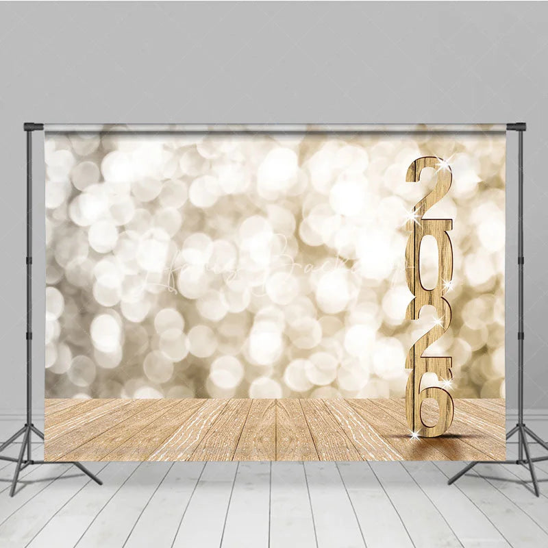 Lofaris Light Khaki Bokeh 2026 Wood Backdrop For Graduation