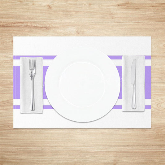 Lofaris Light Purple And White Simple Set Of 4 Placemats