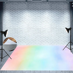 Lofaris Light Rainbow Gradient Bokeh Photography Floor Mat