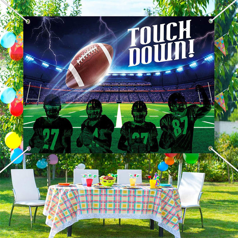 Lofaris Lightning Football Field Player Team Sport Backdrop