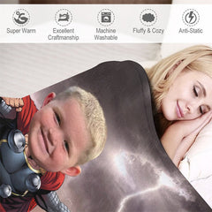 Lofaris Lightning Rain Thunder Hero City Custom Photo Blanket