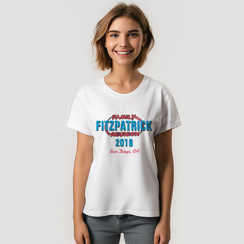 Lofaris Linking Blue Red Family Reunion Custom T-Shirt
