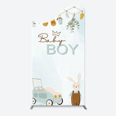 Lofaris Little Bunny Stroller Leaves Baby Boy Arch Backdrop