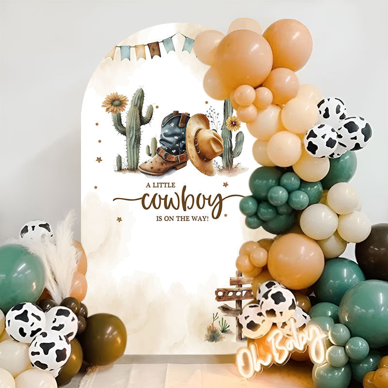 Lofaris Little Cowboy Cactus Arch Backdrop For Baby Shower
