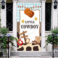 Lofaris Little Cowboy Wild West Brown Baby Shower Door Cover