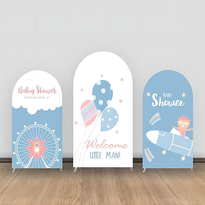 Lofaris Little Man Balloons Ferris Wheel Arch Backdrop Kit