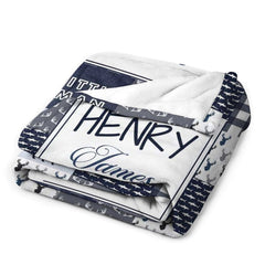 Lofaris Little Man Indigo Deer Plaid Custom Name Blanket
