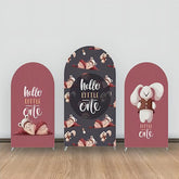 Lofaris Little One Girl Repeat Rabbit Red Arch Backdrop Kit