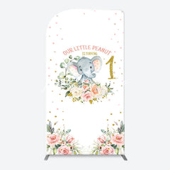 Lofaris Little Peanut Elephant Floral Arch Birthday Backdrop