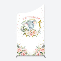 Lofaris Little Peanut Elephant Floral Arch Birthday Backdrop