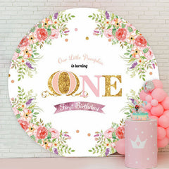 Lofaris Little Pumpkin Happy 1st Birthday Circle Backdrop