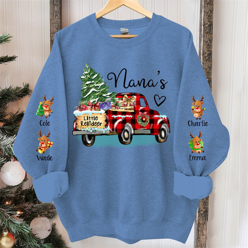 Lofaris Little Reindeer Christmas Tree Truck Custom Sweatshirt