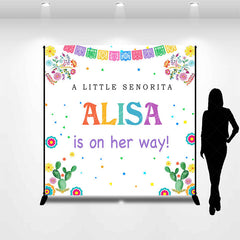 Lofaris Little Senorita Cactus Custom Baby Shower Backdrop