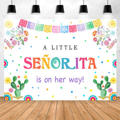 Lofaris Little Senorita On The Way Fiesta Baby Shower Backdrop
