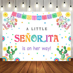 Lofaris Little Senorita On The Way Fiesta Baby Shower Backdrop
