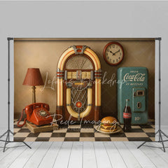 Lofaris 1950s Retro Diner Photography Backdrop Jukebox and Vintage Soda Machine Photo Background