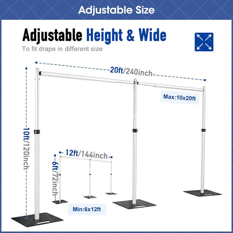Lofaris 2-Panel Crossbar 20x10ft Pipe And Drape Stand