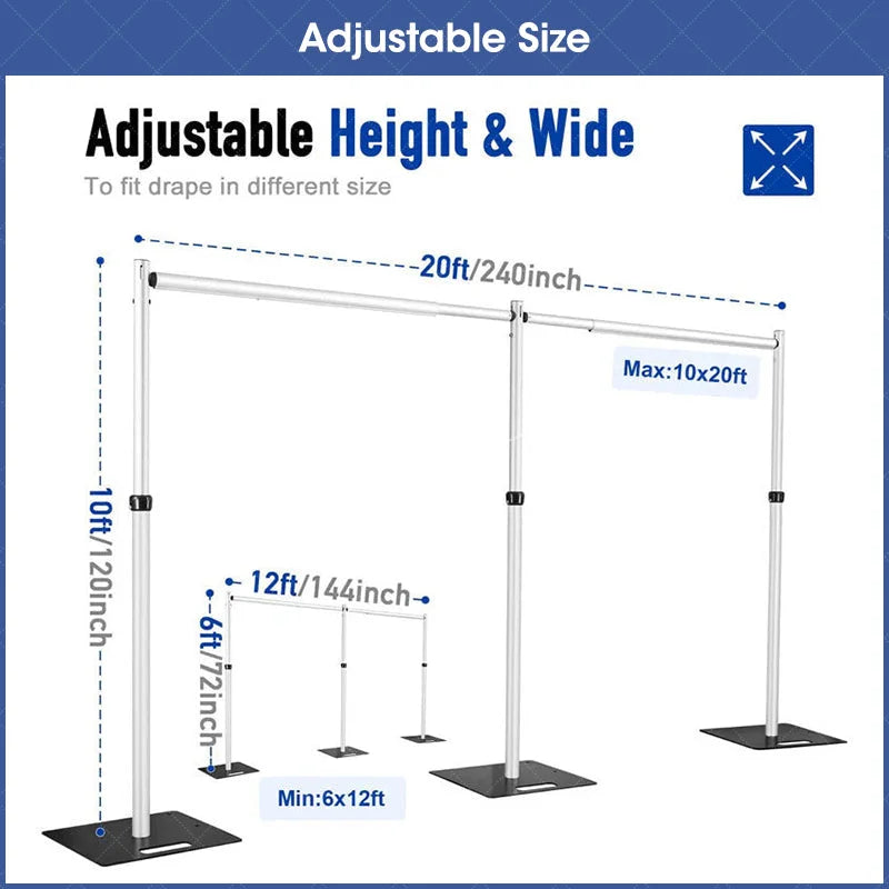 Lofaris 2-Panel Crossbar 20x10ft Pipe And Drape Stand