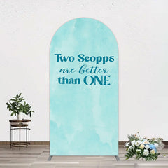 Lofaris 2 Scopps Are Better Than One Birthday Arch Backdrop