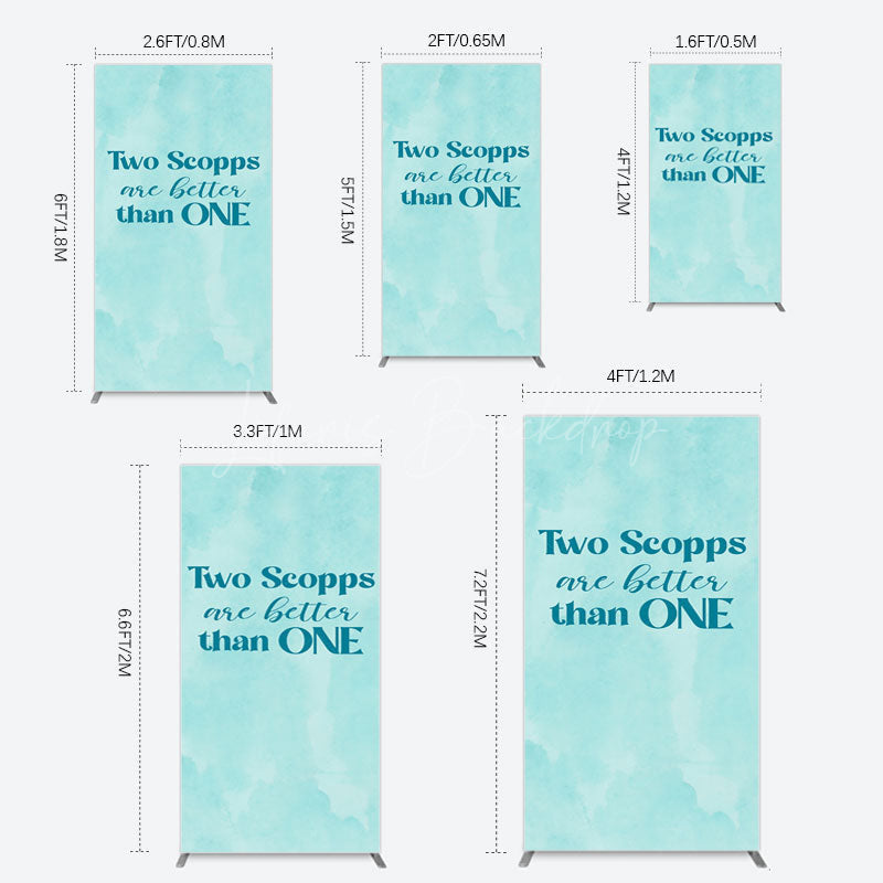 Lofaris 2 Scopps Are Better Than One Birthday Rectangle Backdrop