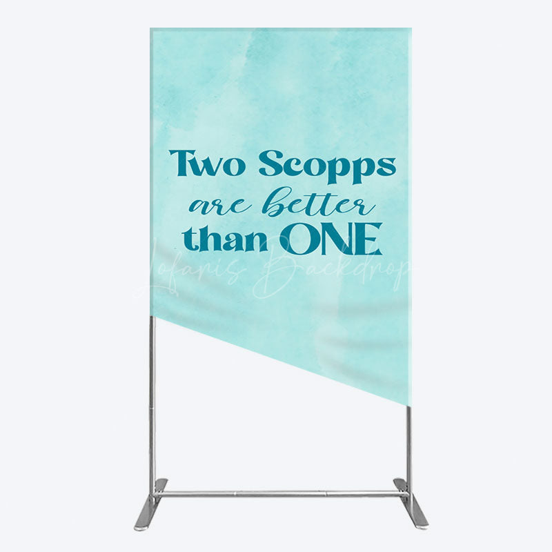 Lofaris 2 Scopps Are Better Than One Birthday Rectangle Backdrop