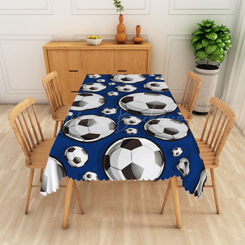 Lofaris 3D Football Print Home Party Rectangular Tablecloth