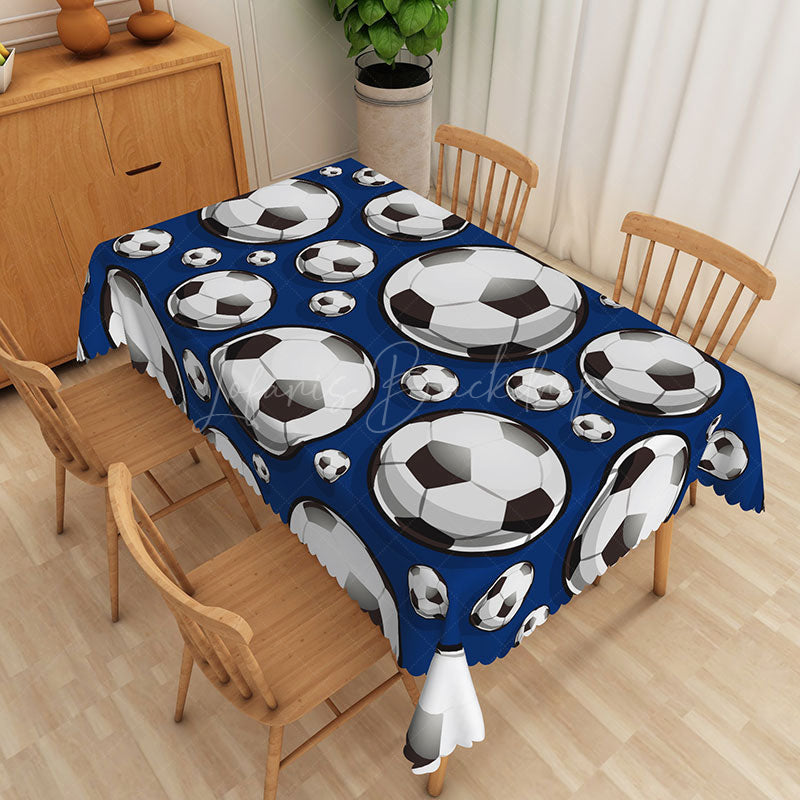 Lofaris 3D Football Print Home Party Rectangular Tablecloth