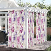 Lofaris 3D Fresh Flower Waterproof Printed Outdoor Curtains