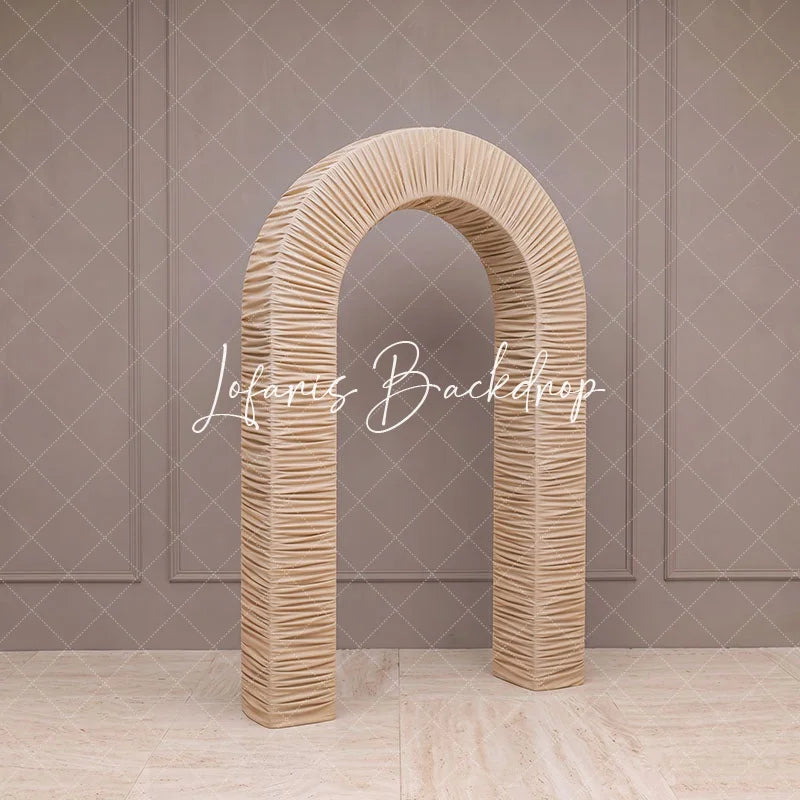 Lofaris 3D Ruched Fabric Arch Backdrop Double-layer Stand for Party Decor