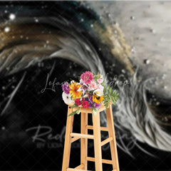Lofaris 3D Textured Black and White Ribbon Abstract Backdrop Gold Dust Pearl Photography Background Artistic Party Decor