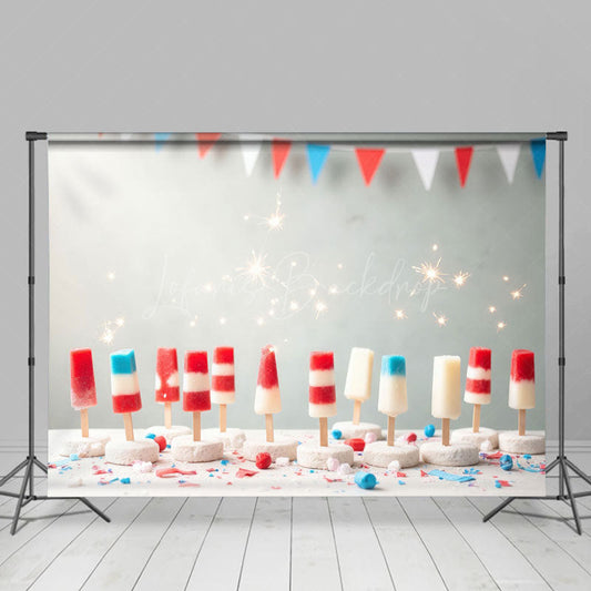 Lofaris 4 July Ice Cream Independence Day Cake Smash Backdrop